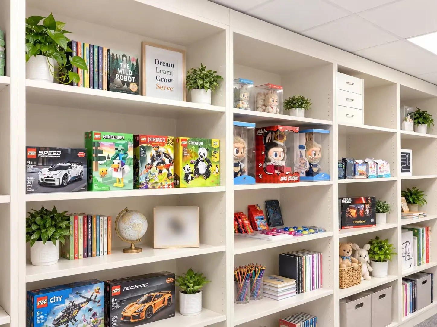 The rewards shelf: building sets, toys, books and stationery